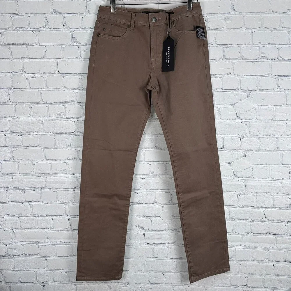Liverpool LA Regent The Relaxed Straight Leg Twill Pant, W30‎ x L34, Cub Brown
